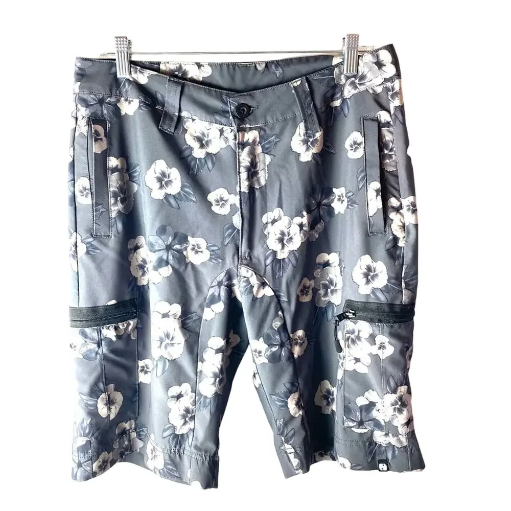 Champs Gray Floral Board Shorts Size 32